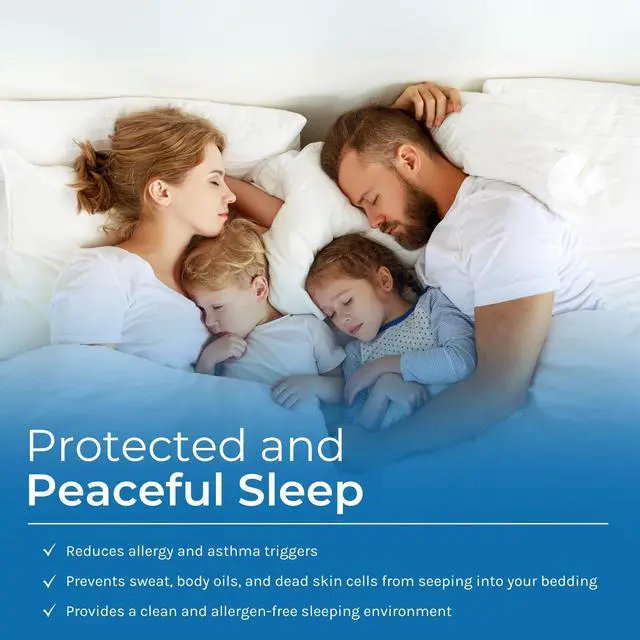 Alt view image 6 of 6 - Set of 2 Luxurious Pillow Protectors by Hygea Natural - Bed Bug, Mites and Lice Proof - Hypoallergenic - Machine Washable - Water Resistant - Premium Zippered Pillow Covers 2pk 21"x27"