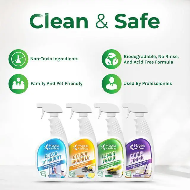 Alt view image 3 of 6 - Natural Cleaning Starter Kit Natural Cleaning Starter Kit; includes Window, Degreaser, All Purpose and Tile Cleaner by Hygea Natural