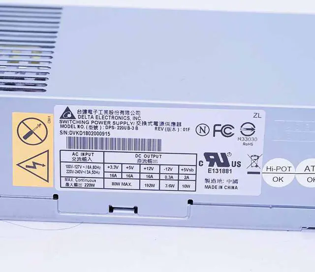 Alt view image 4 of 4 - DPS-220UB-3 Universal L220AS-00 H220AS-01 HU220AS-01 power supply