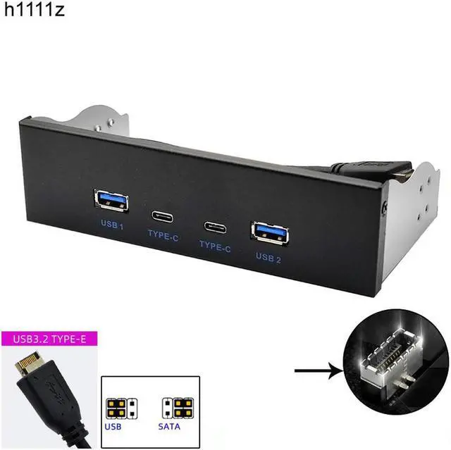 Main image of OIAGLH USB 5.25 Front Panel for PC 2Port USB3.1 TYPE C 2Port USB3.2 Gen2 Hub Adapter 10Gbps Power Jumper for CD-ROM Optical Drive Tray