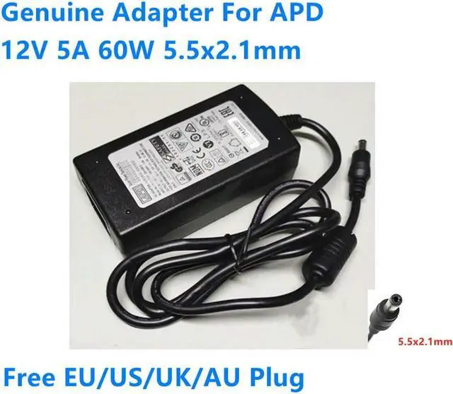Main image of OIAGLH AC Adapter Charger For APD 12V 5A 60W 5.5x2.1mm DA-60N12 DA-60M12 LED Monitor Power Supply