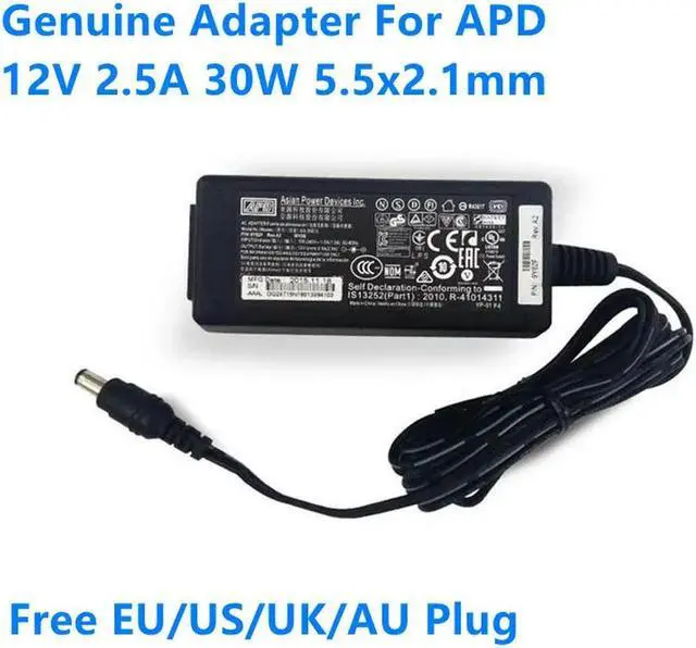 Main image of OIAGLH 12V 2.5A 30W 5.5x2.1mm AC Adapter For APD DA-30E12 Power Supply Charger