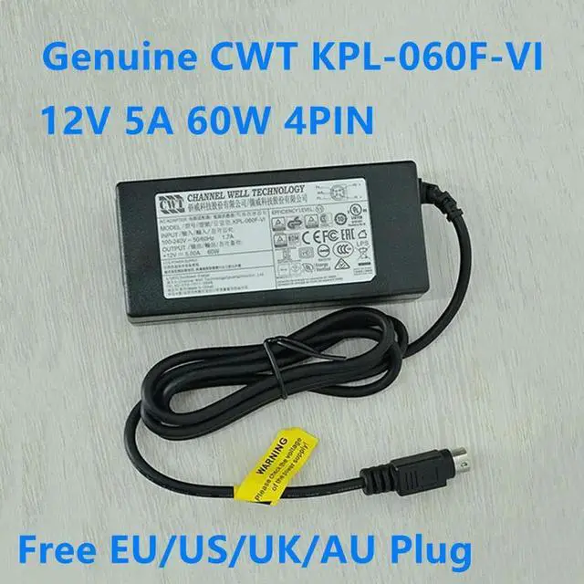 Main image of OIAGLH CWT KPL-060F-VI 12V 5A 4PIN 60W AC Adapter Charger For 7816HW 7808HW Monitor Display Power Supply Charger