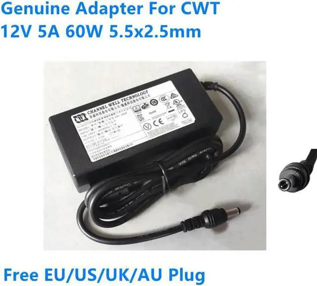 Main image of OIAGLH 12V 5A 60W 5.5x2.5mm CWT KPL-060F KPL-060F-VI Power Supply AC Adapter For LCD Monitor Charger
