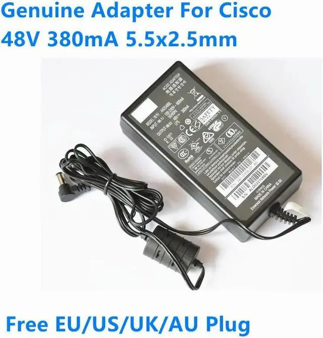 Main image of OIAGLH 48V 380mA 0.38A 5.5x2.5mm AA25480L ALD0227055N AC Adapter For AP1142N CAP2602E IP Phone Power Supply Charger