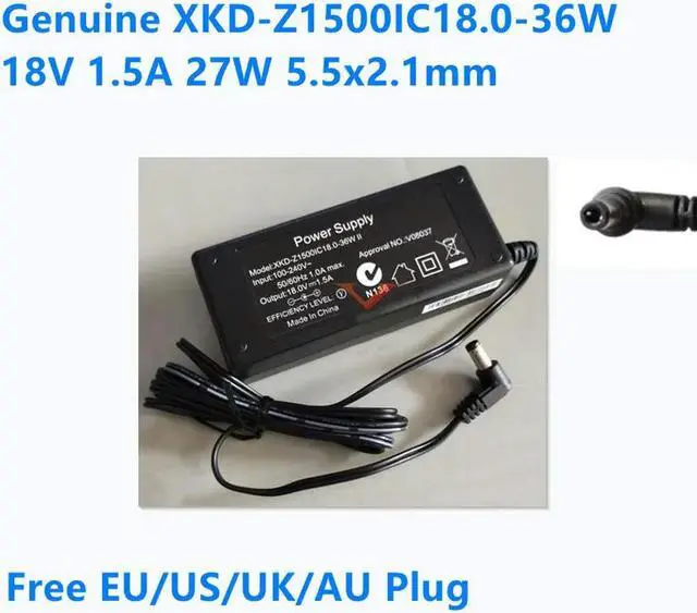 Main image of OIAGLH 18V 1.5A 27W 5.5x2.1mm XKD-Z1500IC18.0-36W II V08037 AC Adapter For Power Supply Charger