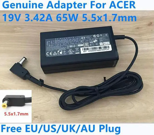 Main image of OIAGLH 19V 3.42A 65W 5.5x1.7mm PA-1650-86 ADP-65VH F AC Adapter For Travelmate 5742G 4750 TM4750 Laptop Charger