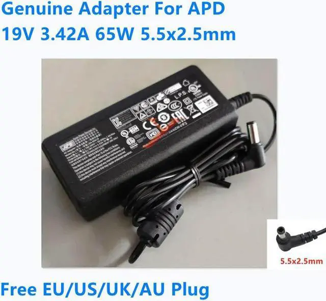 Main image of OIAGLH 19V 3.42A 65W 5.5x2.5mm APD DA-65A19 DA-65C19 Power Supply AC Adapter For Monitor Laptop Charger