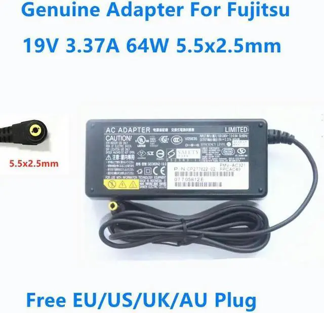 Main image of OIAGLH 19V 3.37A 64W 5.5x2.5mm SED80N2-19.0 FMV-AC321 FPCAC49 Power Supply AC Adapter For Fujitsu Laptop Charger