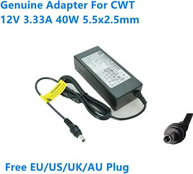 Main image of OIAGLH 12V 3.33A 40W 5.5x2.5mm KPL-040F-VI KPL-040F AC Adapter For CWT Power Supply Charger