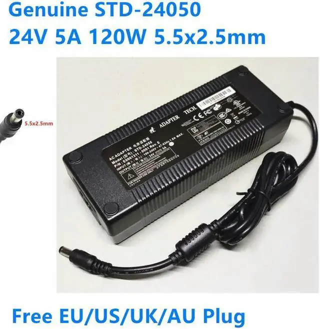 Main image of OIAGLH 24V 5A 120W 5.5x2.5mm STD-24050 AC Adapter For TECH Power Supply Charger