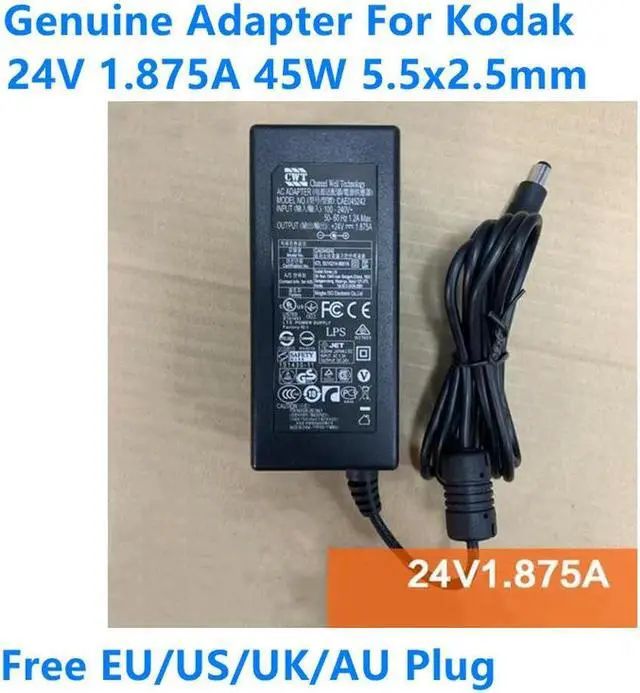 Main image of OIAGLH 24V 1.875A 45W CWT CAE045242 Power Supply AC Adapter For Kodak Scanner Power Charger
