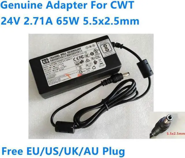 Main image of OIAGLH 24V 2.71A 65W 5.5x2.5mm KPL-065M-VI AC Adapter For CWT Power Supply Charger