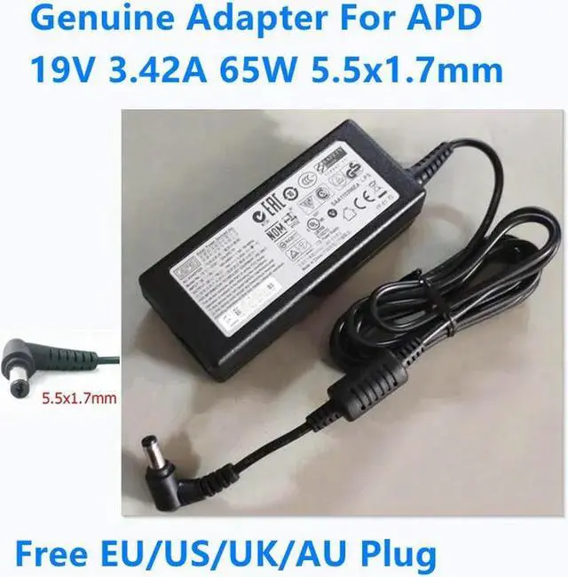 Main image of OIAGLH 19V 3.42A 65W 5.5x1.7mm APD DA-65C19 Power Supply AC Adapter For Laptop Charger