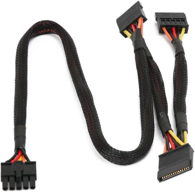 Alt view image 4 of 4 - OIAGLH PCI-e 5 Pin Male to 3 SATA Female Modular Power Supply Cables Adapter PSU Power Sleeved Cable for OCZ ZT/GreatWall 34 inches (1 Pack)