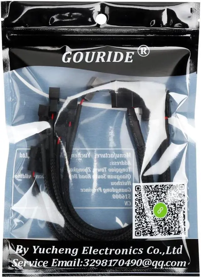 Alt view image 6 of 6 - OIAGLH 4 Pin Molex to 4 x 3/4-Pin 12V PC Case Fan Adapter Cable Splitter Braided Sleeved 10 inches (2 Pack)