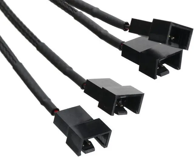 Alt view image 3 of 6 - OIAGLH 4 Pin Molex to 4 x 3/4-Pin 12V PC Case Fan Adapter Cable Splitter Braided Sleeved 10 inches (2 Pack)