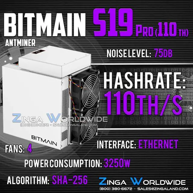 Main image of Bitmain Antminer S19 Pro 110th/s Bitcoin Miner BTC ASIC Mining Rigs New We Finance