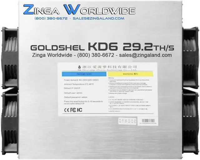 Alt view image 10 of 15 - Goldshell KD Max 40.2Th/s Hashrate 3350W Power Kadena Miner with 220V PSU and Power Cord
