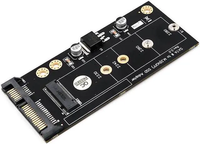 Alt view image 2 of 3 - M2 to SATA Adapter M.2 NGFF SATA SSD Raiser Expansion Card for 2230 2242 2260 2280mm M.2 Solid State Disk with 3.5" Bracket Tray