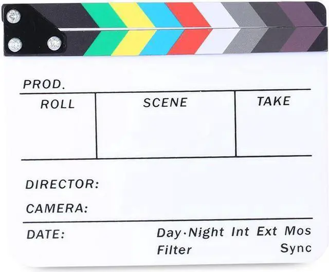 Alt view image 2 of 4 - Colorful Director Clapperboard Movie Film Slate Clapper Board Cut Action Scene