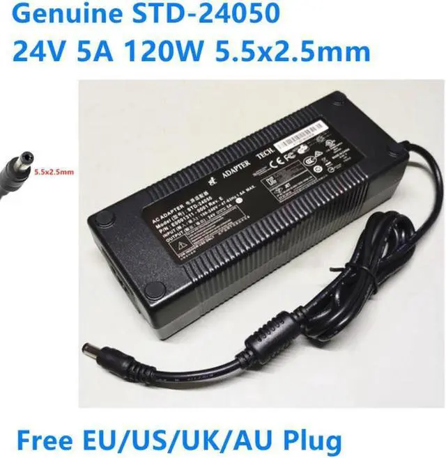 Main image of 24V 5A 120W 5.5x2.5mm STD-24050 AC Adapter For TECH Power Supply Charger