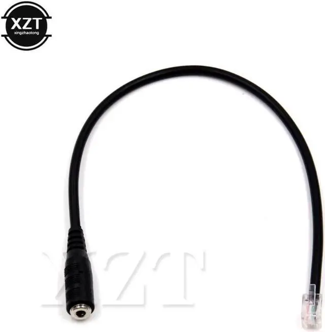 Alt view image 3 of 3 - 3.5mm Smartphone Cable Jack to RJ12 Headset To Office Phone Cable Cord Converter Telephone Using Adapter