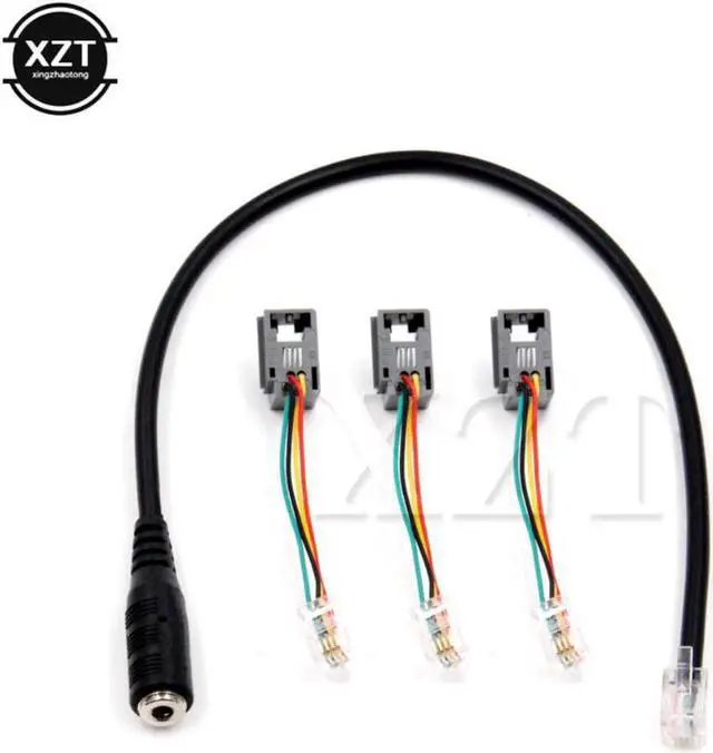 Main image of 3.5mm Smartphone Cable Jack to RJ12 Headset To Office Phone Cable Cord Converter Telephone Using Adapter