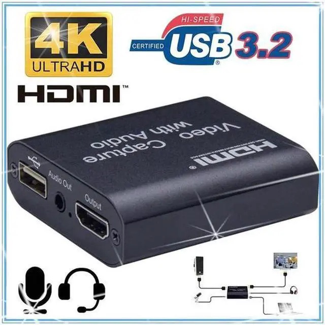 Main image of 1080P 4K HDMI Video Capture Device HDMI to USB 3.0 Video Capture Card with 3.5mm Stereo Output for PC OBS Live Broadcast
