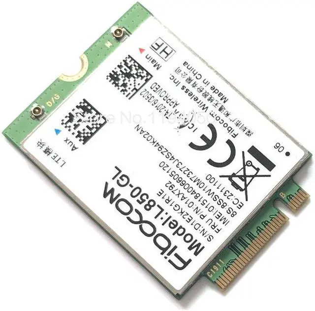 Alt view image 2 of 3 - Fibocom L850-GL L850 01AX792 forThinkpad X1 Carbon 6th X280 T480 T480s X1 Yoga 3rd 4th T490 T490s T580 L580 P52 WWAN Card