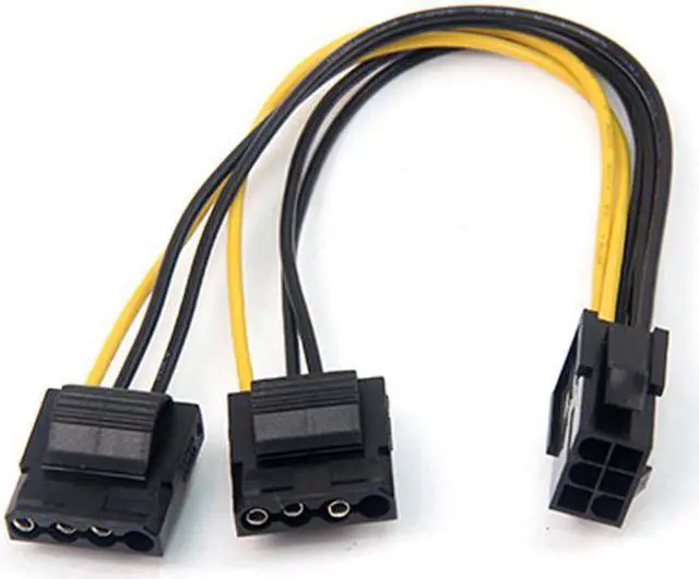 Alt view image 3 of 5 - 6Pin Female to Dual 4Pin Female Power Supply Cable Graphics Card Power to Molex 4Pin Convert Cable for nVidia ATI AMD Video Card