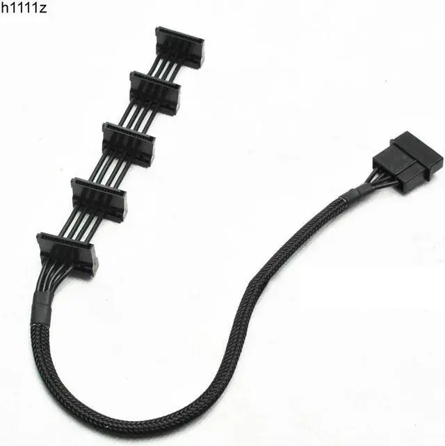 Main image of High Quality 1 Pcs Practical Durable PC Server 4 pins IDE Molex 1 to 5 SATA Power Cable Adapter Splitter Cables 18AWG Black 40cm