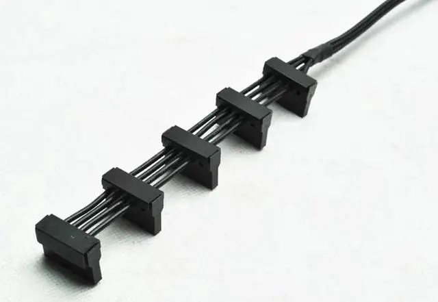 Alt view image 2 of 5 - High Quality 1 Pcs Practical Durable PC Server 4 pins IDE Molex 1 to 5 SATA Power Cable Adapter Splitter Cables 18AWG Black 40cm