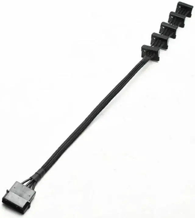 Alt view image 4 of 5 - High Quality 1 Pcs Practical Durable PC Server 4 pins IDE Molex 1 to 5 SATA Power Cable Adapter Splitter Cables 18AWG Black 40cm