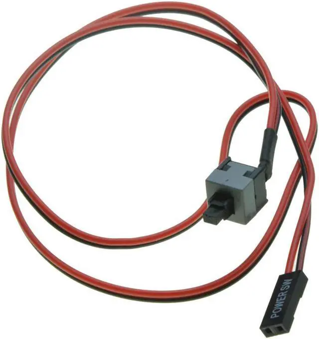 Main image of Power supply cable with ON / OFF button switch for Desktop replacement on off switch reset computer