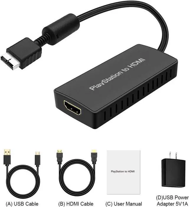 Alt view image 5 of 6 - PS2 To HDMI, PS2 HDMI Cable, PS2 To HDMI Converter Support 1080P/720P, Composite To HDMI Works for PS1/2, HD Link Cable for PS2. PS1 To HDMI Cable, PS2 To HDMI Cable.
