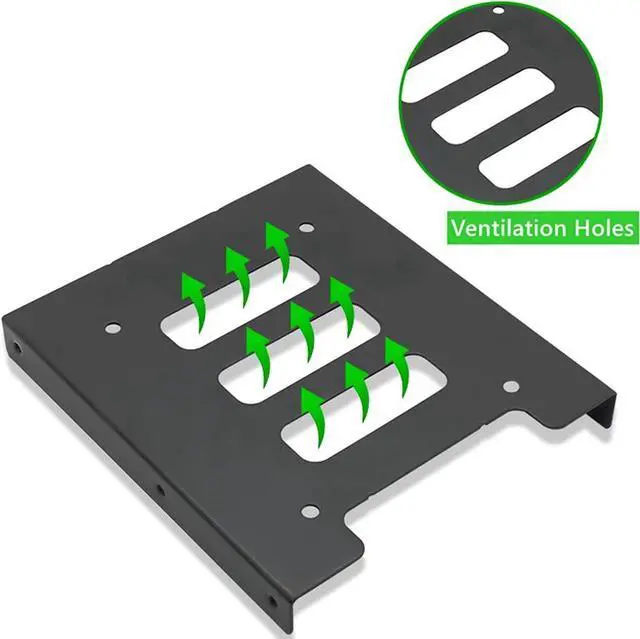 Alt view image 6 of 6 - 2.5 to 3.5 inch SSD Mounting Bracket HDD Metal Adapter Dock Laptop Hard Drive Holder for 2.5" SSD HDD PC Computer Server (4PCS)