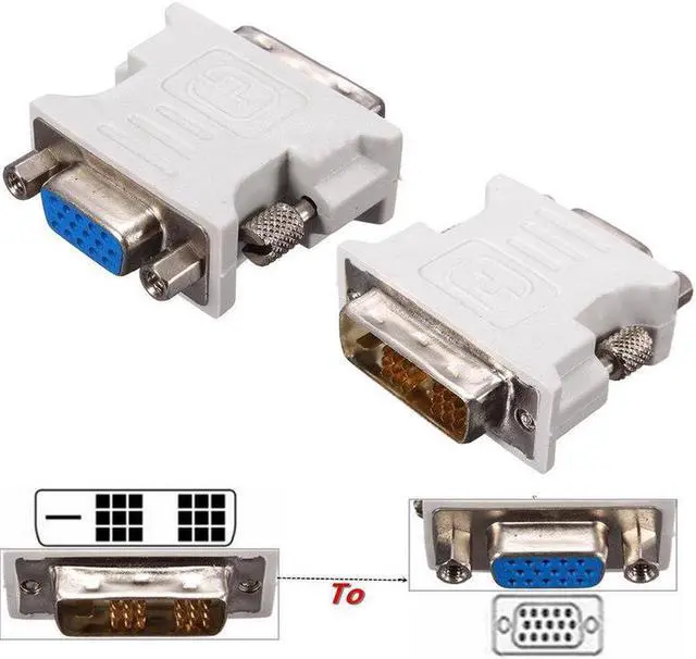 Alt view image 4 of 6 - 1pc DVI-D To VGA Adapter DVI-D 18+1Pin Dual Link Male to VGA 15 Pin Female Plug Adapter For PC Laptop