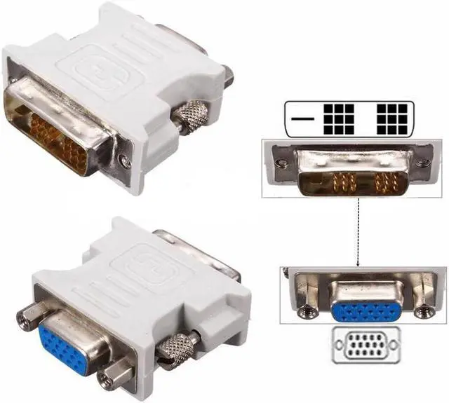 Alt view image 2 of 6 - 1pc DVI-D To VGA Adapter DVI-D 18+1Pin Dual Link Male to VGA 15 Pin Female Plug Adapter For PC Laptop