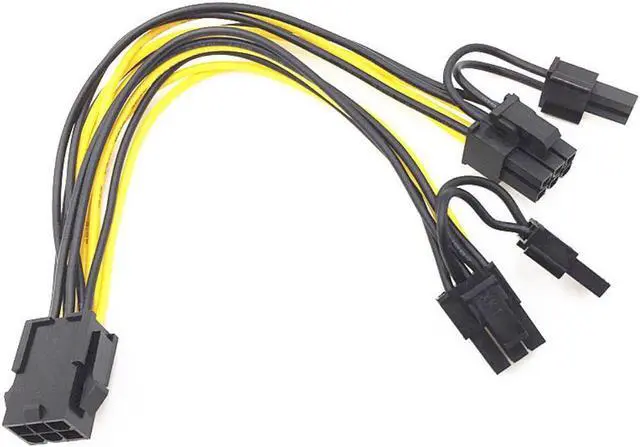 Alt view image 2 of 3 - 5PCS PCI-E 6-pin To Dual 6+2-pin (6-pin/8-pin) Power Splitter Cable Graphics Card PCIE PCI Express 6Pin To Dual 8Pin Power Cable