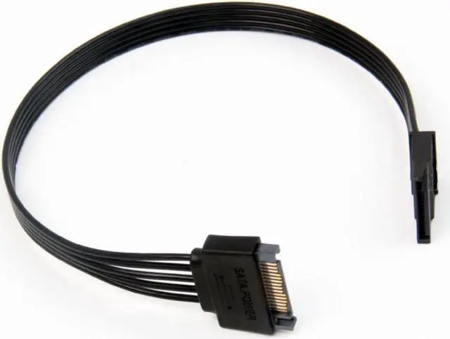 Alt view image 2 of 2 - SATA 15Pin Male To Female Power Extension Cable HDD SSD Power Supply Cable SATA Power Cable For PC 30CM