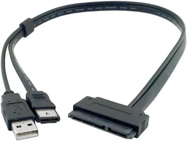 Alt view image 3 of 3 - USB to SATA Cable Cord SATA eSATA Data Power Cable 2.5" inch Hard Disk Drive SATA 22Pin TO Esata Data + USB Powered Cable 50cm