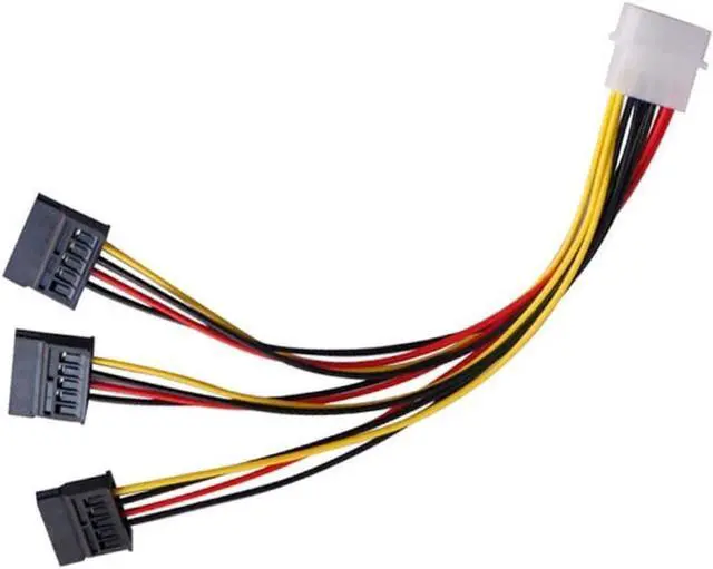 Alt view image 2 of 3 - 5PC SATA Adapter Cable IDE 4Pin Male To 3 Port SATA Female Splitter Hard Drive Power Supply Cable SATA Cable 22cm
