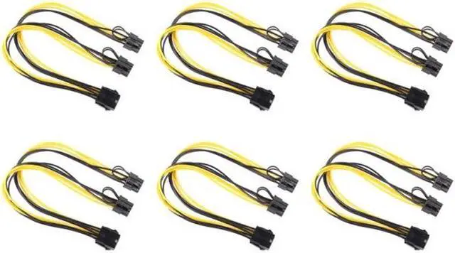 Main image of 6PCS PCIE 8 Pin To Dual 8 (6+2) Pin Cable Graphic Card Adapter Power Supply Cable PCI-Express Cable Splitter Cable