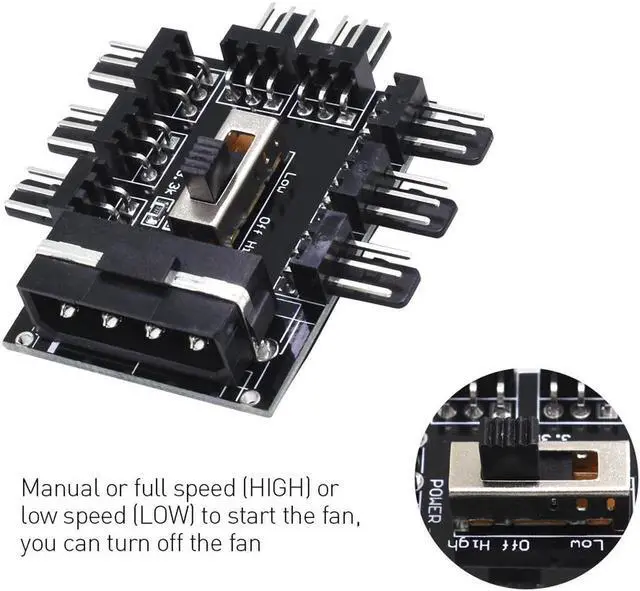Alt view image 2 of 5 - hot-PC 1 to 8 4Pin Molex Cooler Cooling Fan Hub Splitter Cable PWM 3Pin Power Supply Speed Controller Adapter For PC Mining