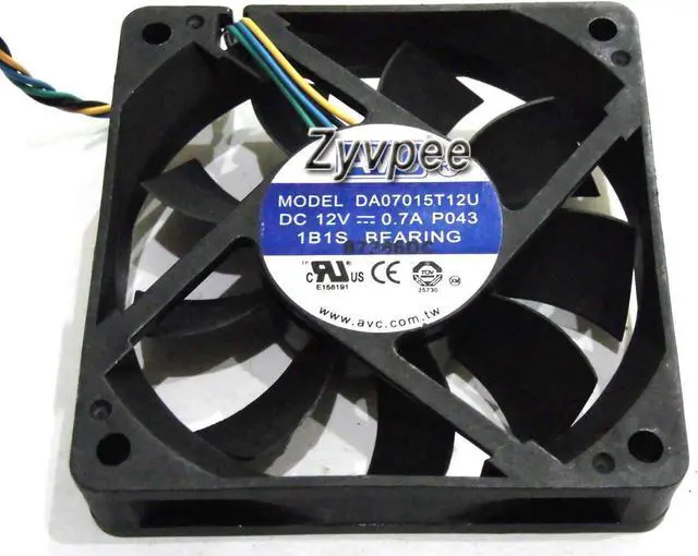 Main image of AVC 70x15mm DA07015T12U 7015 DC 12V 0.7A 4 Wires PWM 4 Pins Case Fan 7CM CPU cooling fan