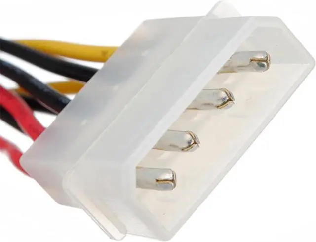 Alt view image 5 of 5 - 4 Pin IDE Power splitter IDE to sata 1 Male To 2 Female ATA SATA Y Splitter computer power supply cables extension cord