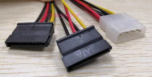 Main image of 4 Pin IDE Power splitter IDE to sata 1 Male To 2 Female ATA SATA Y Splitter computer power supply cables extension cord