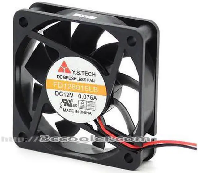 Main image of Y.S.TECH 60*15mm FD126015LB 12V 0.075A 15.2CFM 2 Wires 6CM Case Fan cooling fan