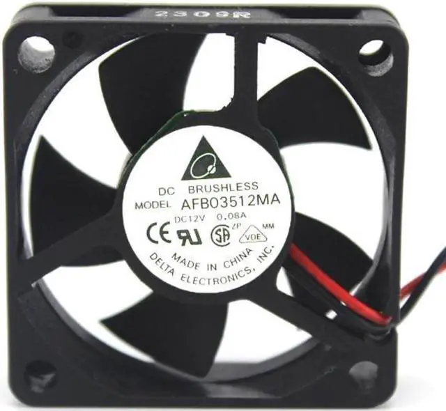 Alt view image 2 of 5 - Delta 35*10MM AFB03512MA 12V 0.08A 2 Wires 2 pins 3.5CM case fan,switch fan,router cooler